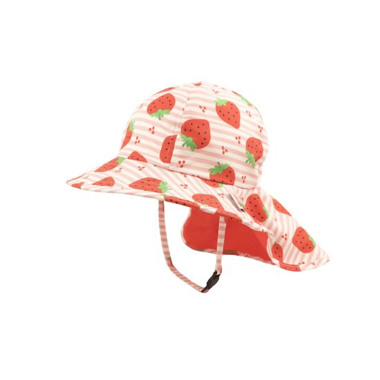Flapjack Cape Sunhat UPF50 – Strawberry Ροζ-Κόκκινο - FlapJackKids